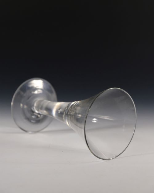 ANTIQUE GLASS PLAIN STEM WINE GOBLET C1750 - ADDITIONAL PHOTO 3