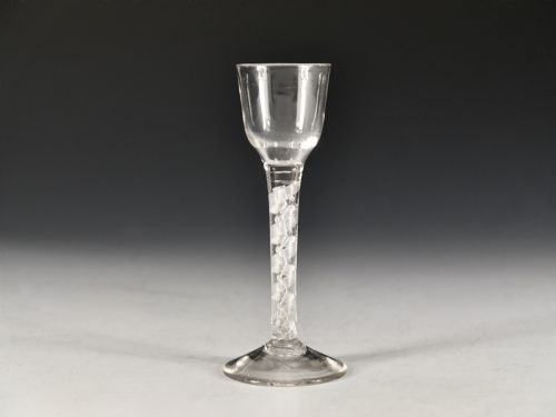 antique glass air twist wine glass english c1755 - CATEGORY: ANTIQUE GLASS - DATED 18TH CENTURY