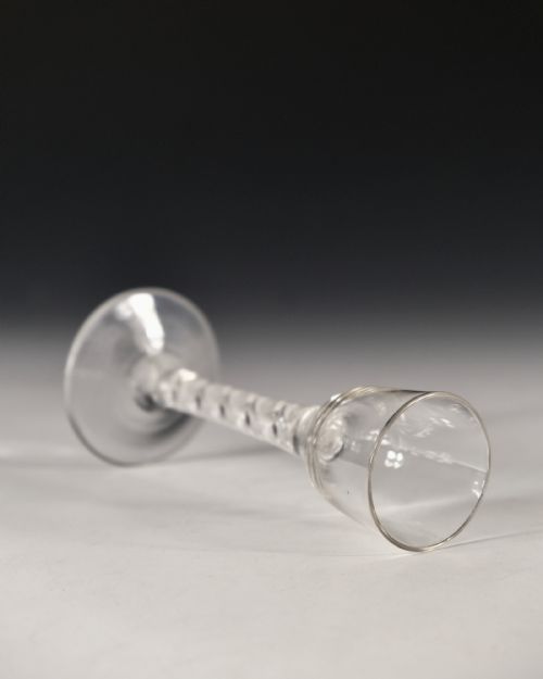 ANTIQUE GLASS AIR TWIST WINE GLASS ENGLISH C1755 - ADDITIONAL PHOTO 3