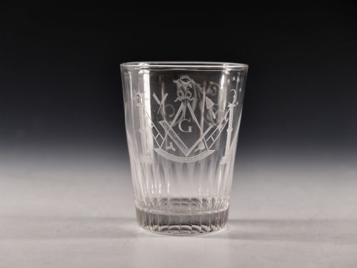 antique glass masonic tumbler english c1810 - CATEGORY: ANTIQUE GLASS - DATED GEORGIAN