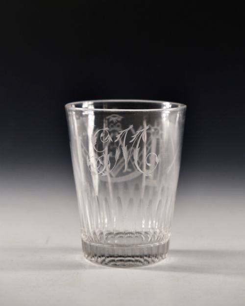 ANTIQUE GLASS MASONIC TUMBLER ENGLISH C1810 - ADDITIONAL PHOTO 3