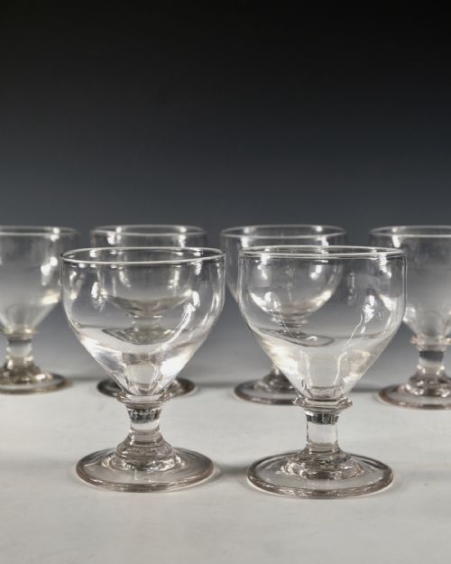 ANTIQUE GLASS SIX OVOID RUMMERS ENGLISH C1810 - ADDITIONAL PHOTO 1
