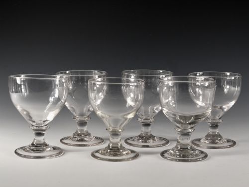 ANTIQUE GLASS SIX OVOID RUMMERS ENGLISH C1810 - ADDITIONAL PHOTO 4