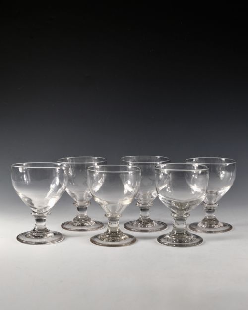 ANTIQUE GLASS SIX OVOID RUMMERS ENGLISH C1810 - ADDITIONAL PHOTO 5