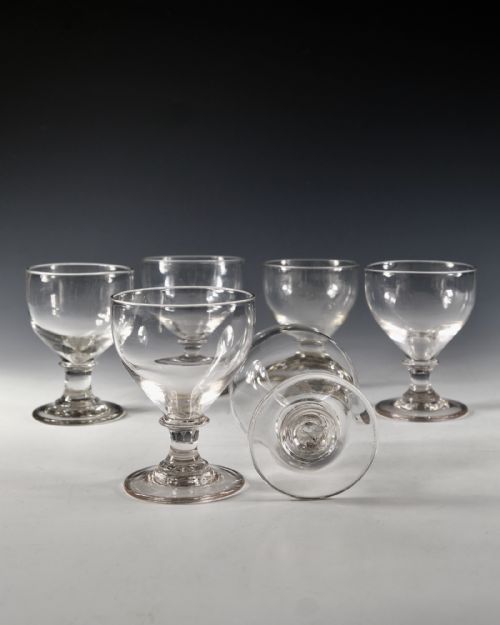 ANTIQUE GLASS SIX OVOID RUMMERS ENGLISH C1810 - ADDITIONAL PHOTO 6