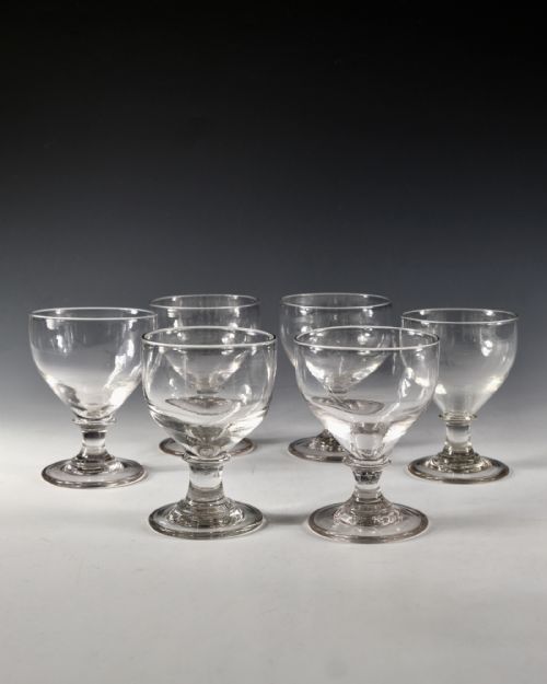 ANTIQUE GLASS SIX OVOID RUMMERS ENGLISH C1810 - ADDITIONAL PHOTO 7