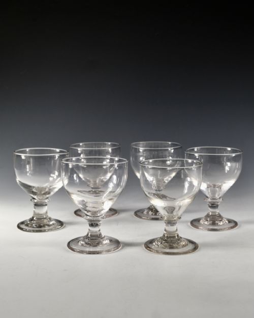 ANTIQUE GLASS SIX OVOID RUMMERS ENGLISH C1810 - ADDITIONAL PHOTO 8