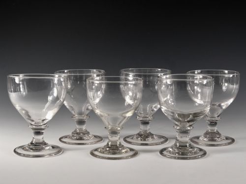 ANTIQUE GLASS SIX OVOID RUMMERS ENGLISH C1810 - ADDITIONAL PHOTO 9