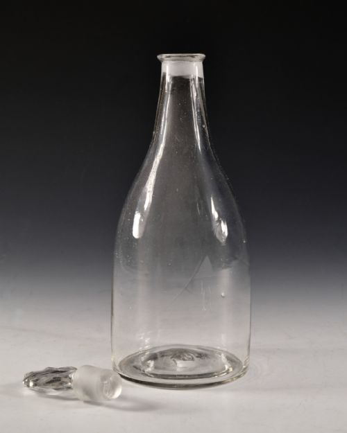 ANTIQUE GLASS TAPER DECANTER ENGLISH C1780 - ADDITIONAL PHOTO 2