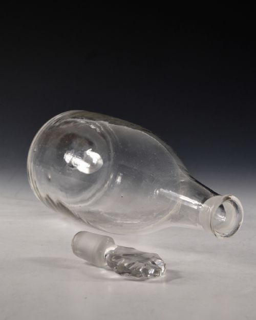 ANTIQUE GLASS TAPER DECANTER ENGLISH C1780 - ADDITIONAL PHOTO 5