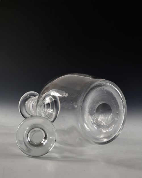 ANTIQUE GLASS PLAIN THREE RING DECANTER ENGLISH C1820 - ADDITIONAL PHOTO 4