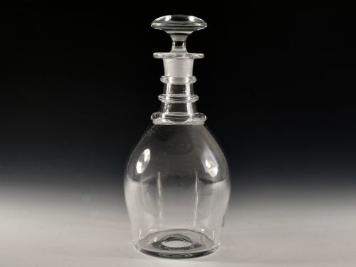 ANTIQUE GLASS PLAIN THREE RING DECANTER ENGLISH C1820 - ADDITIONAL PHOTO 9