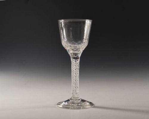 antique glass air twist wine glass english c1755 - CATEGORY: ANTIQUE GLASS - DATED 18TH CENTURY