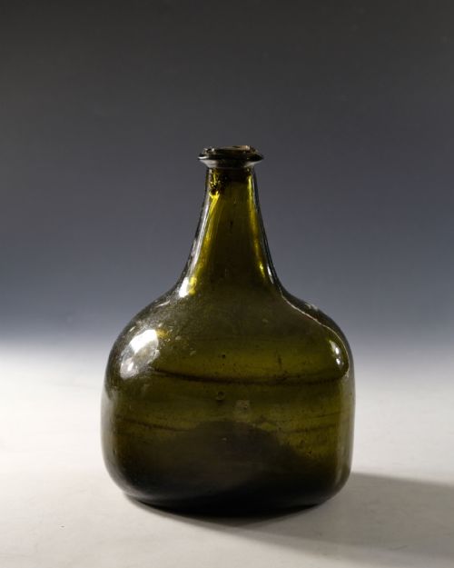 ANTIQUE GLASS MALLET WINE BOTTLE ENGLISH C1725 - ADDITIONAL PHOTO 3