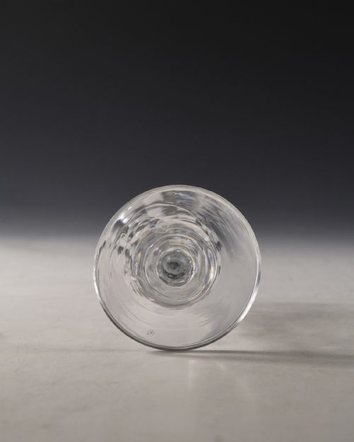 ANTIQUE GLASS FACET STEM WINE GLASS ENGLISH C1780 - ADDITIONAL PHOTO 5