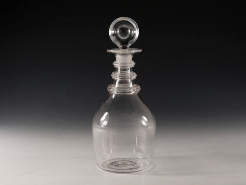 antique glass decanter half size english c182 - CATEGORY: ANTIQUE GLASS - DATED GEORGIAN