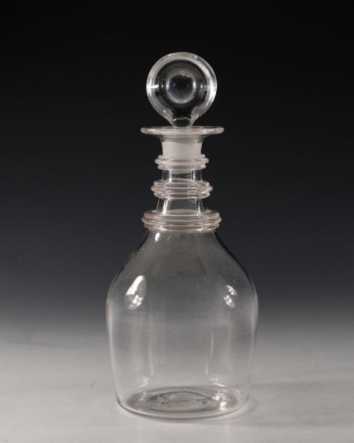 ANTIQUE GLASS DECANTER HALF SIZE ENGLISH C182 - ADDITIONAL PHOTO 1