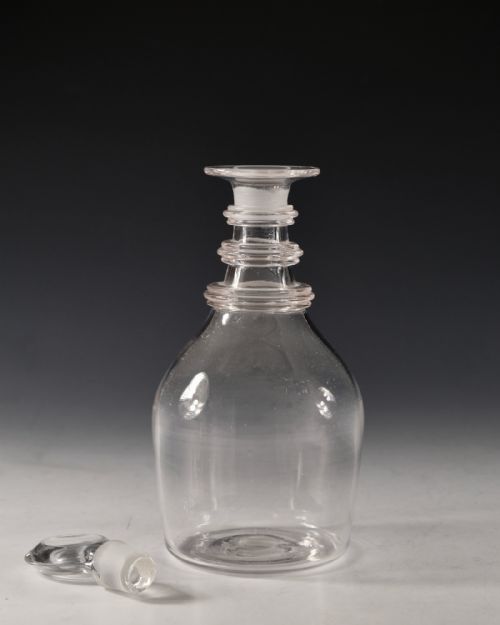 ANTIQUE GLASS DECANTER HALF SIZE ENGLISH C182 - ADDITIONAL PHOTO 2
