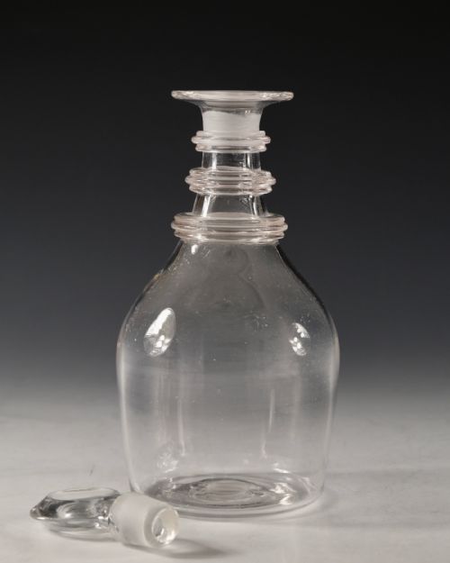 ANTIQUE GLASS DECANTER HALF SIZE ENGLISH C182 - ADDITIONAL PHOTO 3