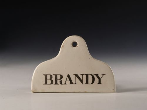 antique bin label brandy english early to mid 19th century - CATEGORY: ANTIQUE MISCELLANEOUS - DATED 19TH CENTURY