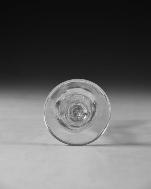 ANTIQUE GLASS FACET STEM WINE GLASS ENGLISH C1780 - ADDITIONAL PHOTO 4