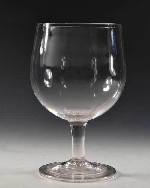 ANTIQUE GLASS PLAIN STEM WINE GOBLET ENGLISH C1770 - ADDITIONAL PHOTO 1