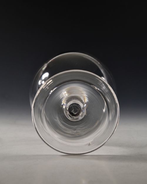 ANTIQUE GLASS PLAIN STEM WINE GOBLET ENGLISH C1770 - ADDITIONAL PHOTO 6
