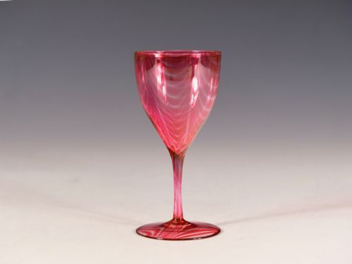 antique glass rare wine glass with melted in threads c1860 - CATEGORY: ANTIQUE GLASS - DATED 19TH CENTURY