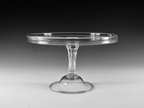 antique glass pedestal stem tazza english c1760 - CATEGORY: ANTIQUE GLASS - DATED 18TH CENTURY