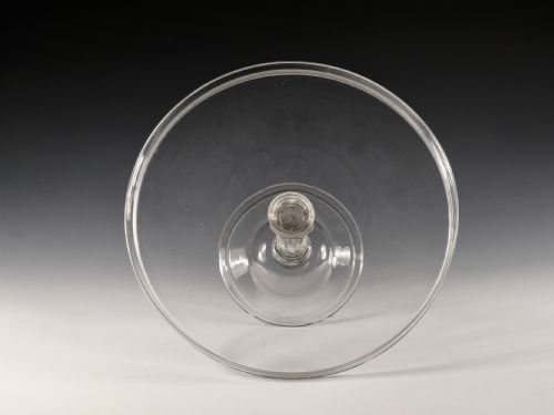 ANTIQUE GLASS PEDESTAL STEM TAZZA ENGLISH C1760 - ADDITIONAL PHOTO 5