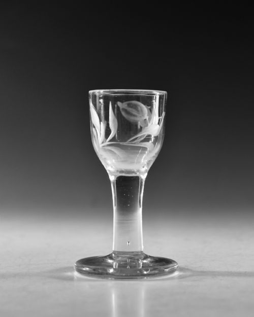ANTIQUE GLASS PLAIN STEM FIRING GLASS ENGLISH C1760 - ADDITIONAL PHOTO 1