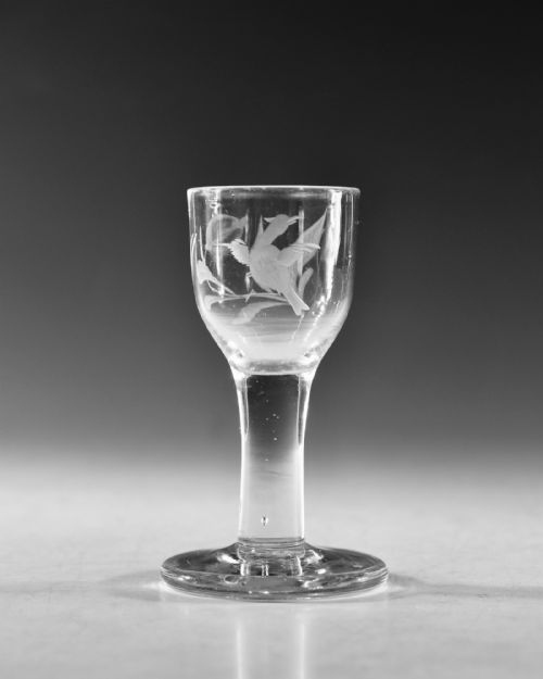 ANTIQUE GLASS PLAIN STEM FIRING GLASS ENGLISH C1760 - ADDITIONAL PHOTO 2