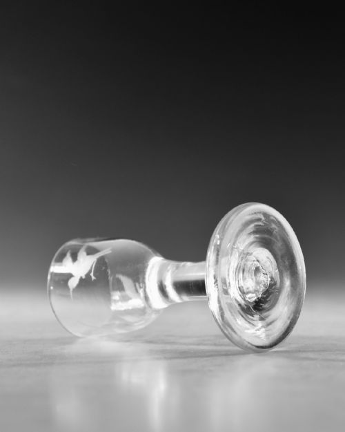 ANTIQUE GLASS PLAIN STEM FIRING GLASS ENGLISH C1760 - ADDITIONAL PHOTO 5