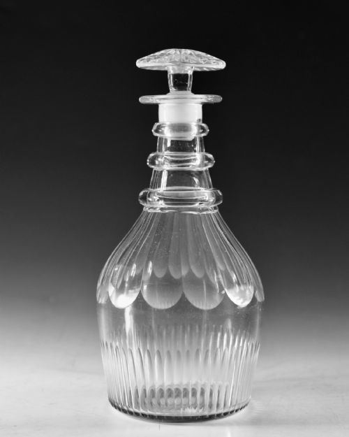 ANTIQUE GLASS DECANTER ENGLISH C1830 - ADDITIONAL PHOTO 1