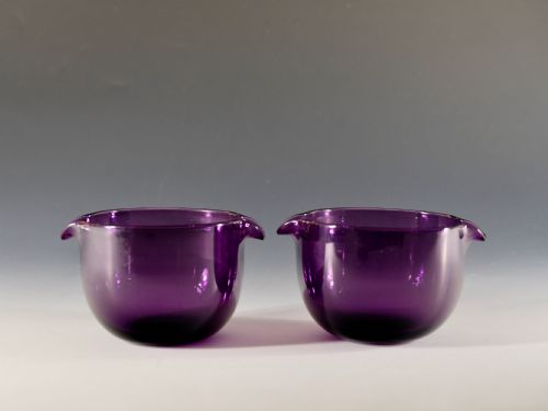 antique glass pair of amethyst wine glass coolers english c1830 - CATEGORY: ANTIQUE GLASS - DATED GEORGIAN