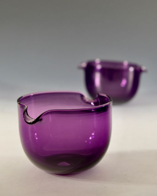 ANTIQUE GLASS PAIR OF AMETHYST WINE GLASS COOLERS ENGLISH C1830 - ADDITIONAL PHOTO 5