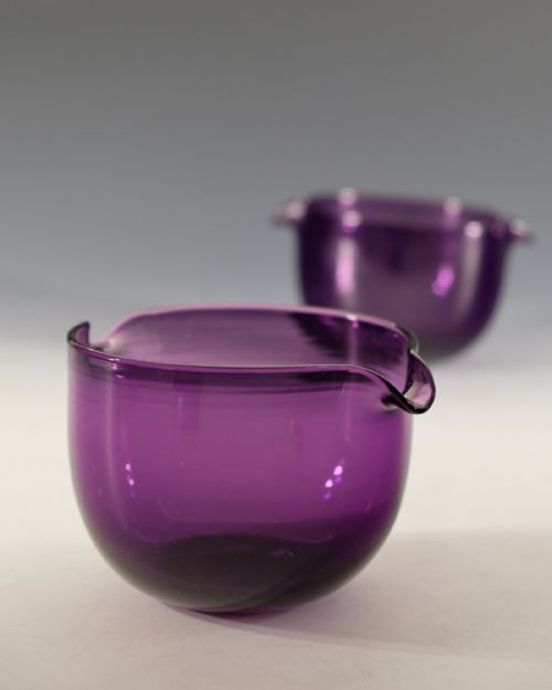 ANTIQUE GLASS PAIR OF AMETHYST WINE GLASS COOLERS ENGLISH C1830 - ADDITIONAL PHOTO 6
