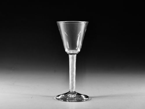 antique glass air twist wine glass english c1755 - CATEGORY: ANTIQUE GLASS - DATED 18TH CENTURY