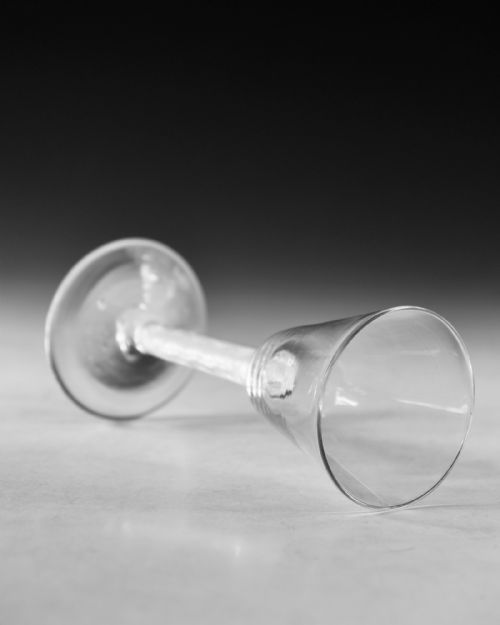ANTIQUE GLASS AIR TWIST WINE GLASS ENGLISH C1755 - ADDITIONAL PHOTO 3