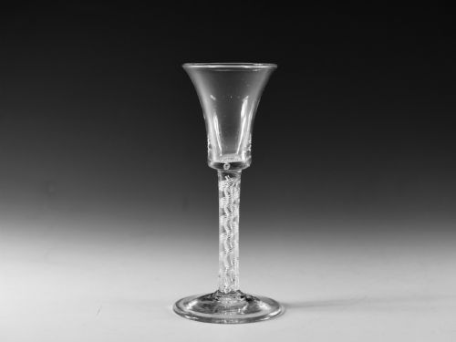 antique glass fine air twist wine glass english c1755 - CATEGORY: ANTIQUE GLASS - DATED 18TH CENTURY