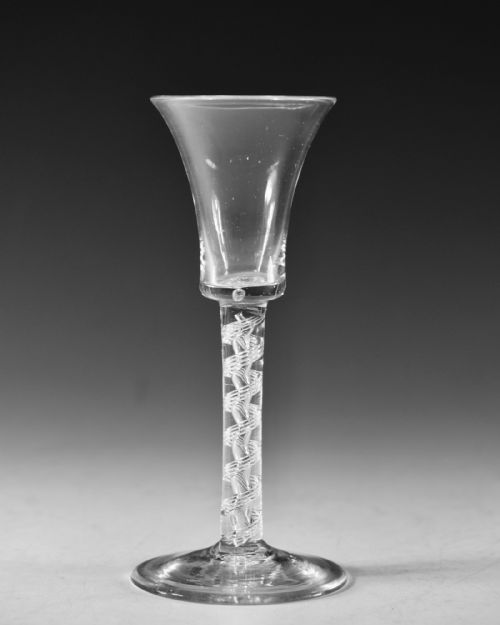 ANTIQUE GLASS FINE AIR TWIST WINE GLASS ENGLISH C1755 - ADDITIONAL PHOTO 1