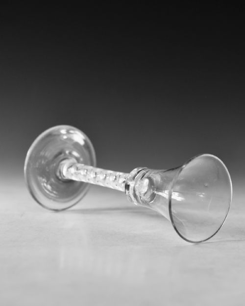 ANTIQUE GLASS FINE AIR TWIST WINE GLASS ENGLISH C1755 - ADDITIONAL PHOTO 3