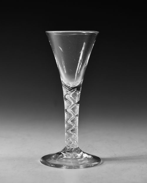 ANTIQUE GLASS RARE DOUBLE SERIES AIR TWIST WINE GLASS C1750 - ADDITIONAL PHOTO 1