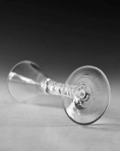 ANTIQUE GLASS RARE DOUBLE SERIES AIR TWIST WINE GLASS C1750 - ADDITIONAL PHOTO 2