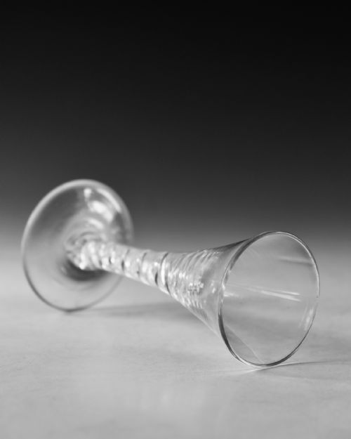 ANTIQUE GLASS RARE DOUBLE SERIES AIR TWIST WINE GLASS C1750 - ADDITIONAL PHOTO 3