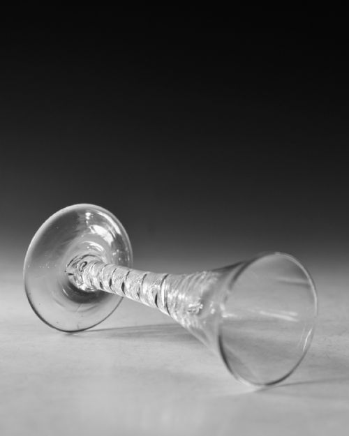 ANTIQUE GLASS RARE DOUBLE SERIES AIR TWIST WINE GLASS C1750 - ADDITIONAL PHOTO 4