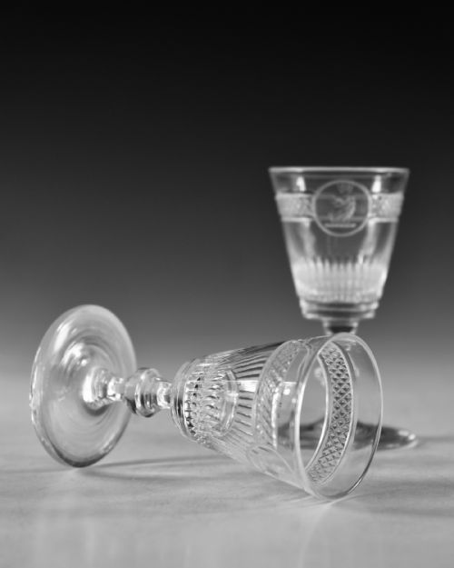 ANTIQUE GLASS PAIR OR SMALL CLAN MACGREGOR CRESTED GLASSES C1820 - ADDITIONAL PHOTO 4
