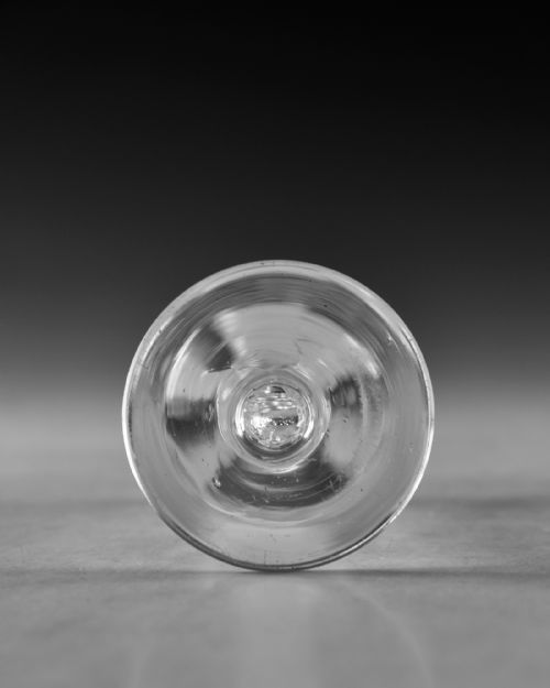 ANTIQUE GLASS FACET STEM WINE GLASS ENGLISH C1780 - ADDITIONAL PHOTO 4