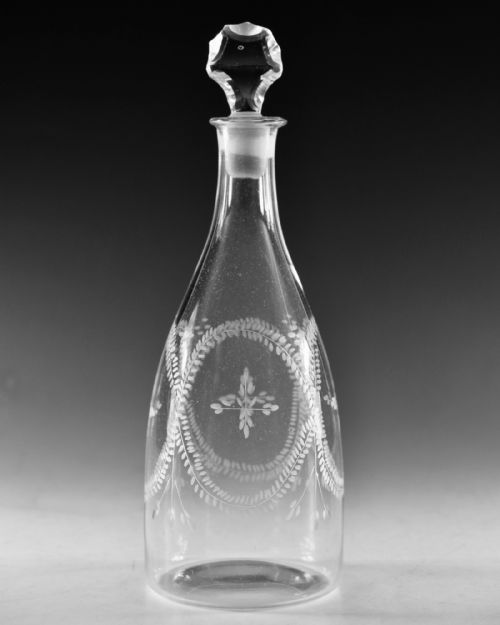 ANTIQUE GLASS TAPER DECANTER ENGLISH C1780 - ADDITIONAL PHOTO 1