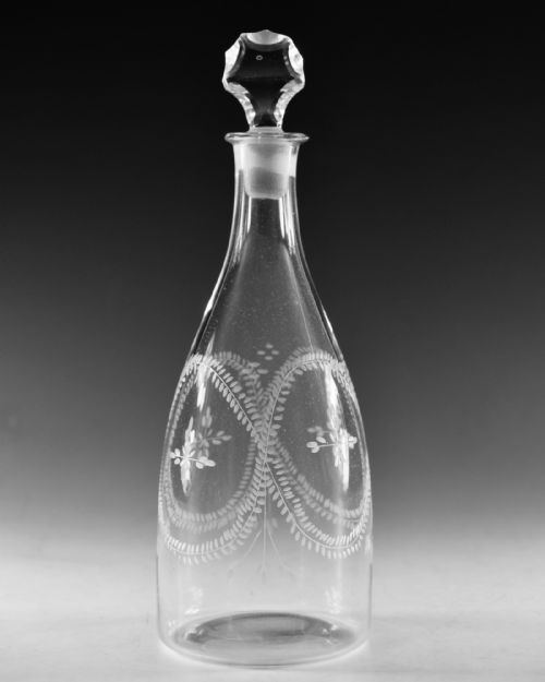 ANTIQUE GLASS TAPER DECANTER ENGLISH C1780 - ADDITIONAL PHOTO 2